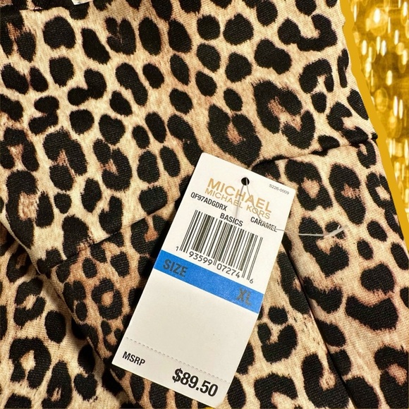 NWT MICHAEL Michael Kors ‘Caramel’ Leopard Print Pencil Skirt Size XL - Picture 3 of 9